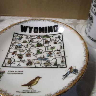 Sale Photo Thumbnail #359: Cup & saucer, 2 glass tumblers, creamer jug & bowl, see pictures