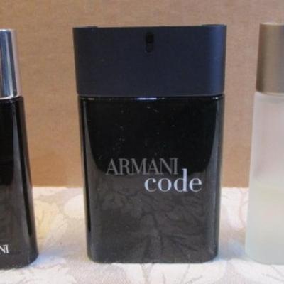 Sale Photo Thumbnail #563: Armani Attitude 3/4 bottle, Armani Code 1/2 bottle, Armani Acqua Di Gio 1/2 bottle, see pictures