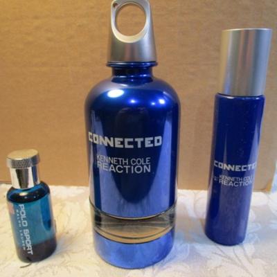 Sale Photo Thumbnail #588: 2 Kenneth Cole Reaction Connected (one is 1 fl. oz., one is 4.2 fl. oz. 3/4 full), Ralph Loren Polo Sport 11 ml , see pictures