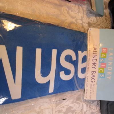 Sale Photo Thumbnail #631: Backpack looks new and is 16" tall x 12" wide x 5-1/2" deep, Time Out for Women bag is 17-1/2" wide x 13-1/2" tall, laundry bags are 24" x 32", See pictures