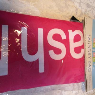 Sale Photo Thumbnail #632: Backpack looks new and is 16" tall x 12" wide x 5-1/2" deep, Time Out for Women bag is 17-1/2" wide x 13-1/2" tall, laundry bags are 24" x 32", See pictures