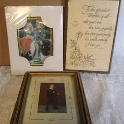 Sale Photo Thumbnail #634: Picture frame is 5-1/4" x 3-7/8, Plaque is 8" x 5-1/2", trinket box is 5-3/8" x 6-1/4" x 2-1/4"