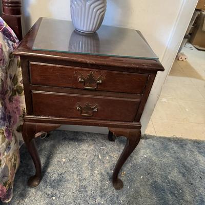 Vintage Mahogany Rice Bed & Nightstand