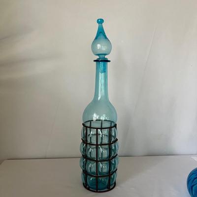 Empoli-Style Diamond Cut Decanter & Genie Decanter Plus More (B1-RG)