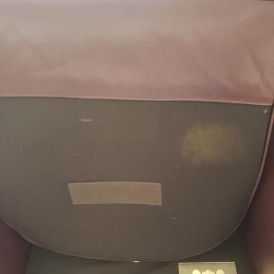 Pair of Hancock & Moore Burgundy Leather Chairs W/Ottomans (S-KD)