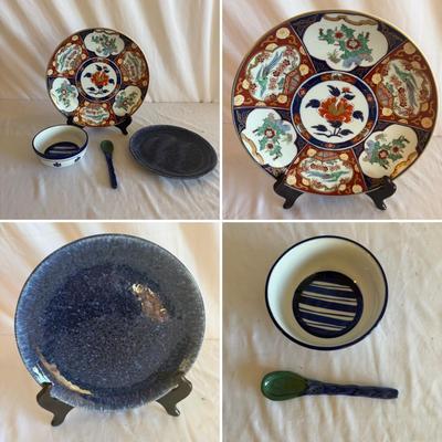 Toyo Gold Imari Plate, Williams Sonoma Reactive Glaze Plate & More (LR-MG)