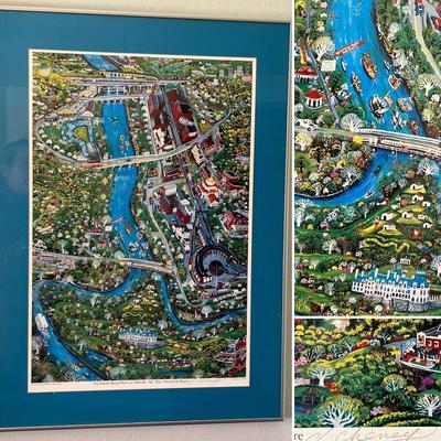 Pencil Signed Judith Cheney ‘The French Broad River in Asheville Illustrated Map (B1-RG)