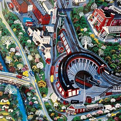 Pencil Signed Judith Cheney ‘The French Broad River in Asheville Illustrated Map (B1-RG)