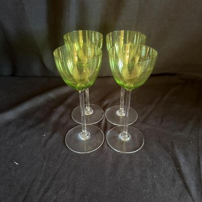 Four Baccarat Perfection Chartreuse Rhine Wine Glasses (LR-MG)