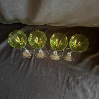 Four Baccarat Perfection Chartreuse Rhine Wine Glasses (LR-MG)