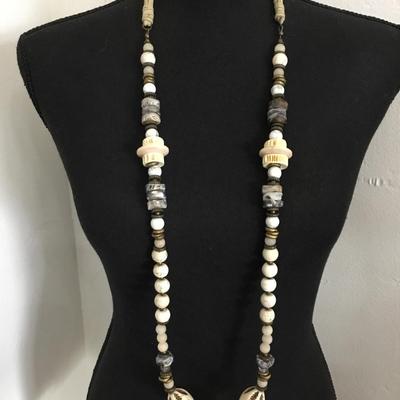 Vintage ethnic, signed statement necklace