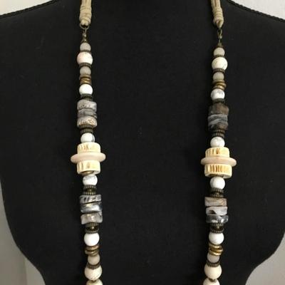 Vintage ethnic, signed statement necklace