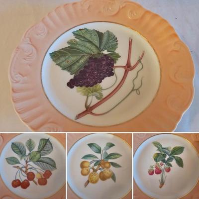 Seven Mottahedeh Summer Fruit Salad/Desert Plates (LR-JS)