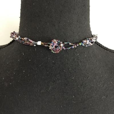 Beautiful glass bead Sea glass, multi strand statement, necklace