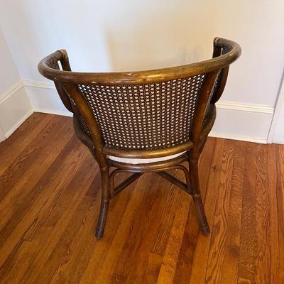 Cushioned Rattan and Wood Armchair (DR-BC)