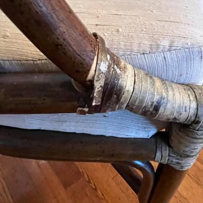 Cushioned Rattan and Wood Armchair (DR-BC)