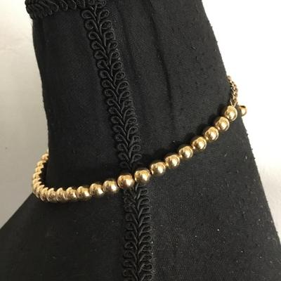 Vintage Napier metal gold bead on metal gold chain choker necklace. Very good condition.