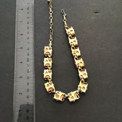 Sale Photo Thumbnail #116: Beautiful vintage thermal set Lucite moon glow necklace. Please see attached photos