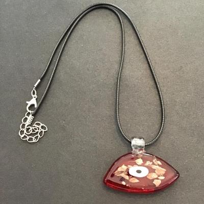 Sale Photo Thumbnail #41: Art glass necklace. Please see attached photos.