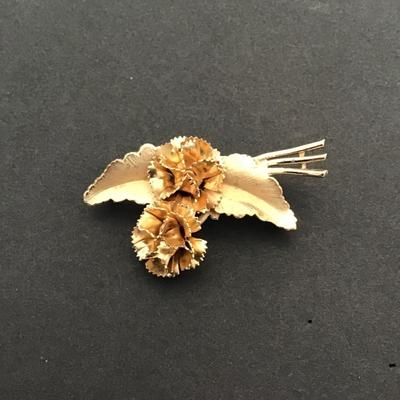 Sale Photo Thumbnail #139: Vintage, goldtone fashion brooch has some wear are blemishes. Please see attached photos.