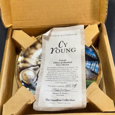 Cy Young Pillars of Baseball Plate