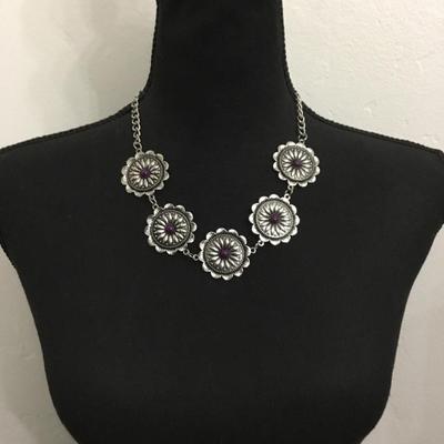 Cute, silver toned, statement, necklace