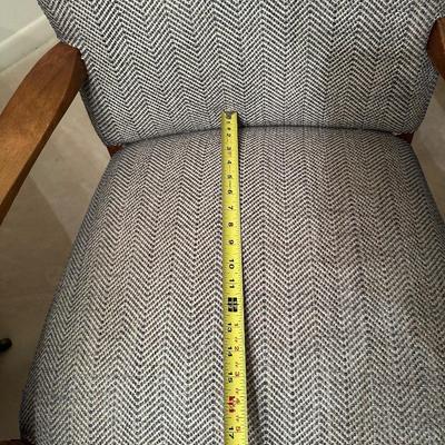 Vintage Upholstered Wood-Frame Armchair