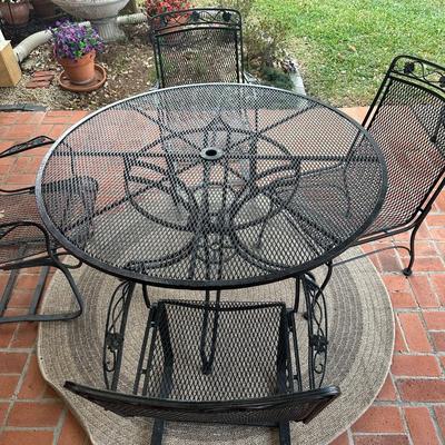 Wrought Iron Patio Table & 4 Chairs