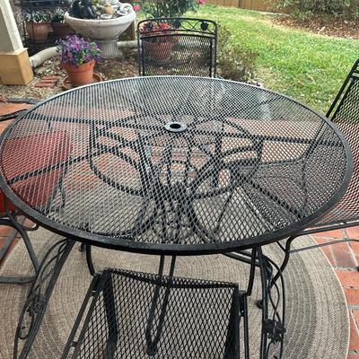 Wrought Iron Patio Table & 4 Chairs