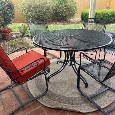 Wrought Iron Patio Table & 4 Chairs
