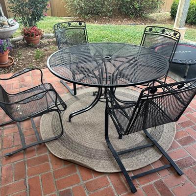Wrought Iron Patio Table & 4 Chairs