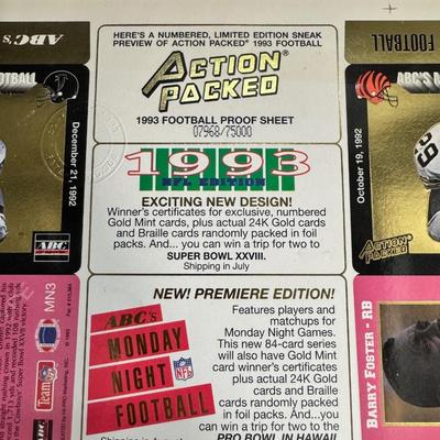 Action Packed Uncut NFL Sheet