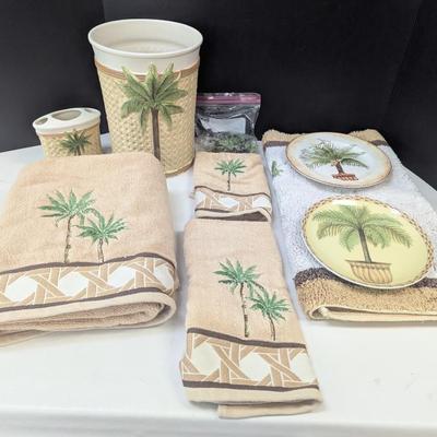 Palm Tree Bathroom Set