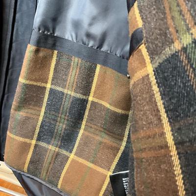 1007 Jos. A. Bank Black Leather Suede Mens Winter Jacket