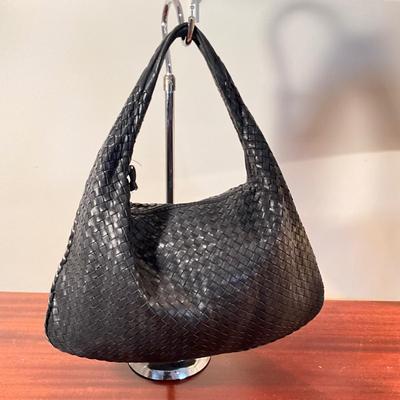 1009 Bottega Veneta Intrecciato Black Woven Leather Hobo bag