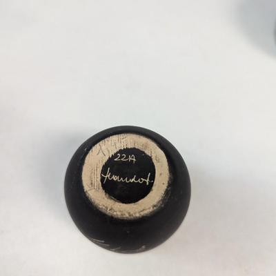 F. W. Woolworth Co. Pottery & German Souvenir Black Vase Signed