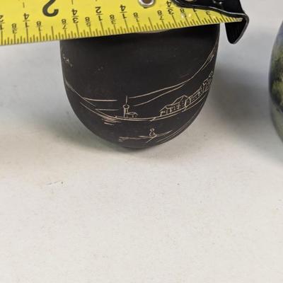 F. W. Woolworth Co. Pottery & German Souvenir Black Vase Signed