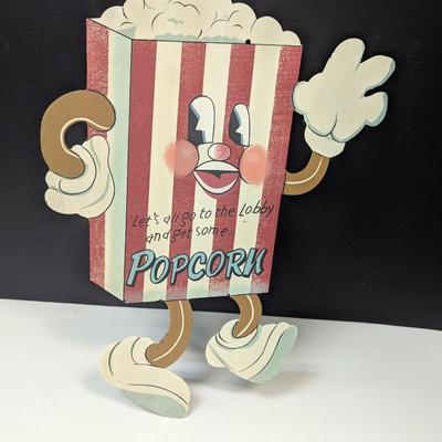 Dancing Popcorn Retro Tin Sign