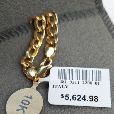 10k Gold New With Tags Jc Penney Jewelry Partial Solid Cuban Curb Link 22"