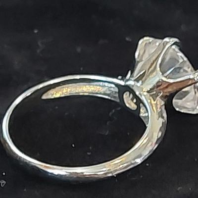 6 ct moissanite sterling silver ring