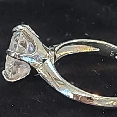 6 ct moissanite sterling silver ring