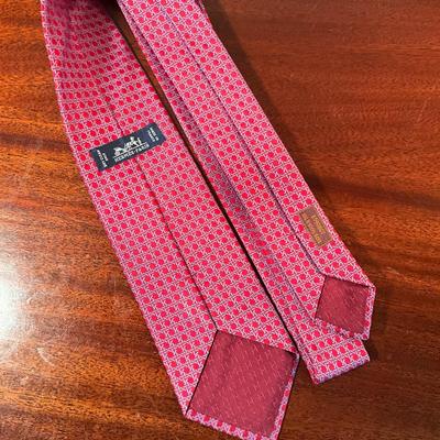1017 Hermès Mens Geometric Pattern Silk Tie
