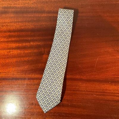 1018 Hermès Mens Geometric Flower Pattern Silk