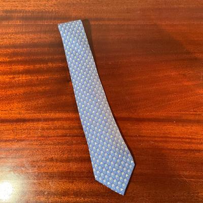 1019 Hermès "Nautical Sailboat Micro Pattern” Series Mens Silk Tie