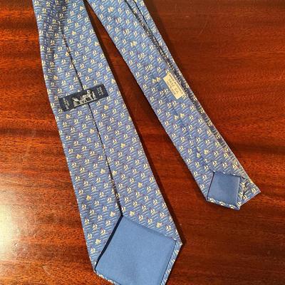1019 Hermès "Nautical Sailboat Micro Pattern” Series Mens Silk Tie