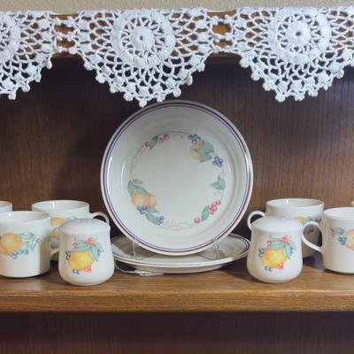 Sale Photo Thumbnail #2: Includes 2 Plates measuring 8 1/2" 8 cups, and a salt & pepper shaker.