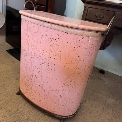 Vintage Pink Laundry Hamper