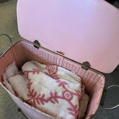 Vintage Pink Laundry Hamper