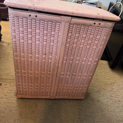 Vintage Pink Laundry Hamper