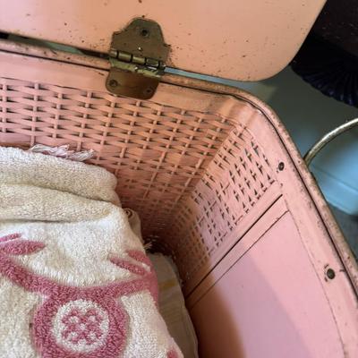 Vintage Pink Laundry Hamper